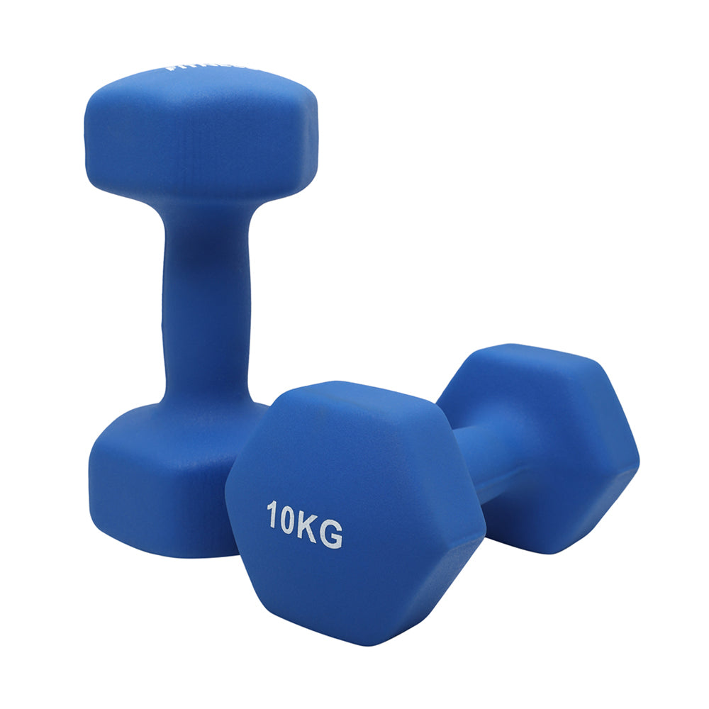 1441 Fitness Neoprene Hex Dumbbells 1 to 10 KG (Sold as Pair)