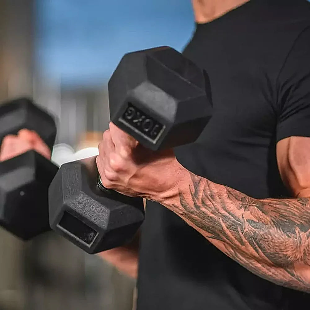 Rubber Hex Dumbbells Set - 2.5 Kg - 50 Kg ( 20 Pairs )