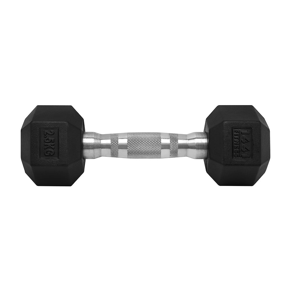 1441 Fitness Rubber Hex Dumbbells Set 2.5 - 50 kg ( 20 Pairs)- COMBO12