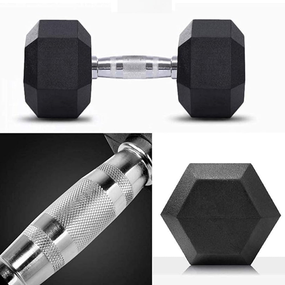 Rubber Hex Dumbbells Set - 2.5 Kg - 50 Kg ( 20 Pairs )