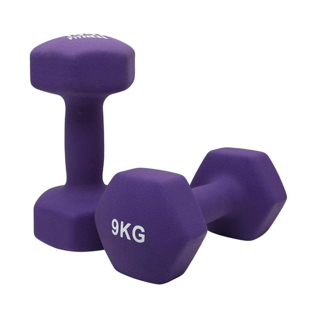 1441 Fitness Neoprene Hex Dumbbells 1 to 10 KG (Sold as Pair) 