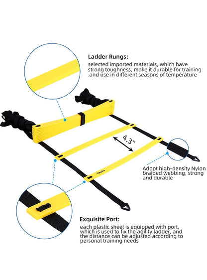 Rung Distance: 15 inches. Length of Ladder: 10m